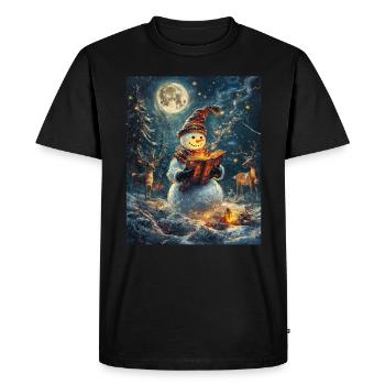 Snowman Christmas Decoration Women Men Children - Men's Premium Organic T-Shirt - black - Front - Nico (187cm)