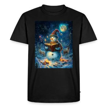 Snowman Christmas Decoration Women Men Children - Men's Premium Organic T-Shirt - black - Front - Nico (187cm)