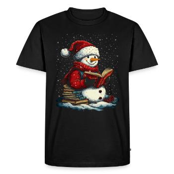 Snowman Christmas Decoration Women Men Children - Men's Premium Organic T-Shirt - black - Front - Nico (187cm)