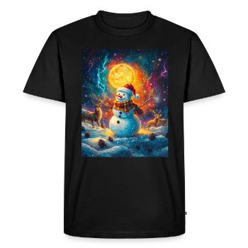 Snowman Christmas Decoration Women Men Children - Men's Premium Organic T-Shirt - black - Front - Nico (187cm)