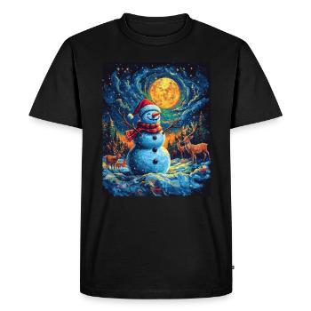 Snowman Christmas Decoration Women Men Children - Men's Premium Organic T-Shirt - black - Front - Nico (187cm)