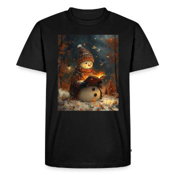 Snowman Christmas Decoration Women Men Children - Men's Premium Organic T-Shirt - black - Front - Nico (187cm)