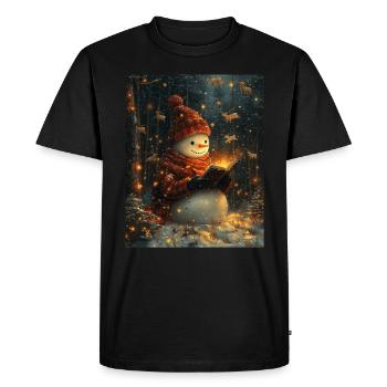 Snowman Christmas Women Men Children - Men's Premium Organic T-Shirt - black - Front - Nico (187cm)