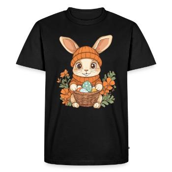 Lapin de Pâques Cadeau Pâques Femmes Hommes Enfants - T-shirt Premium bio Homme - noir - Devant - Nico (187cm)