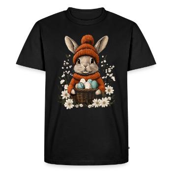 Lapin de Pâques Cadeau Pâques Femmes Hommes Enfants - T-shirt Premium bio Homme - noir - Devant - Nico (187cm)