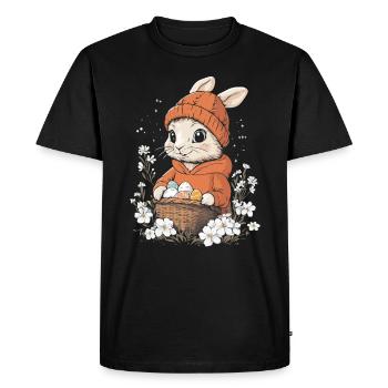 Lapin de Pâques Cadeau Pâques Femmes Hommes Enfants - T-shirt Premium bio Homme - noir - Devant - Nico (187cm)