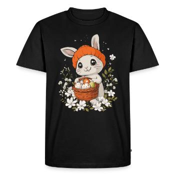 Lapin de Pâques Cadeau Pâques Femmes Hommes Enfants - T-shirt Premium bio Homme - noir - Devant - Nico (187cm)