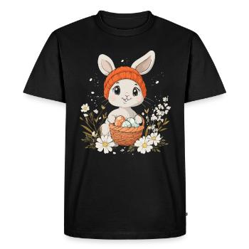 Lapin de Pâques Cadeau Pâques Femmes Hommes Enfants - T-shirt Premium bio Homme - noir - Devant - Nico (187cm)