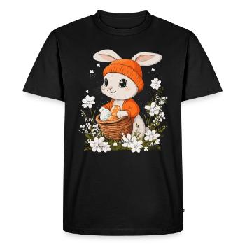 Lapin de Pâques Cadeau Pâques Femmes Hommes Enfants - T-shirt Premium bio Homme - noir - Devant - Nico (187cm)