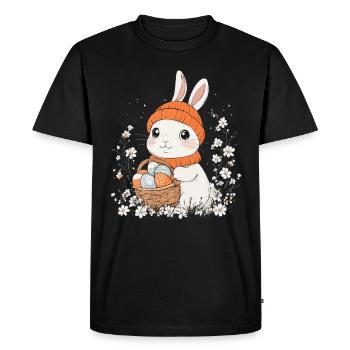 Lapin de Pâques Cadeau Pâques Femmes Hommes Enfants - T-shirt Premium bio Homme - noir - Devant - Nico (187cm)