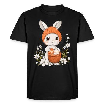 Lapin de Pâques Cadeau Pâques Femmes Hommes Enfants - T-shirt Premium bio Homme - noir - Devant - Nico (187cm)