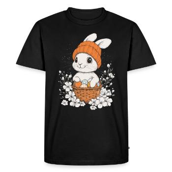 Lapin de Pâques Cadeau Pâques Femmes Hommes Enfants - T-shirt Premium bio Homme - noir - Devant - Nico (187cm)
