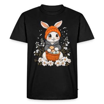 Lapin de Pâques Cadeau Pâques Femmes Hommes Enfants - T-shirt Premium bio Homme - noir - Devant - Nico (187cm)