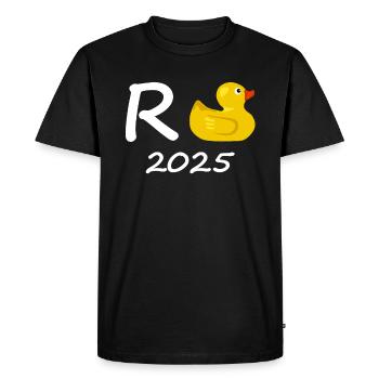 Duck Pension 2025 Pension Retirement Grandpa Grandma Pensioner - Men's Premium Organic T-Shirt - black - Front - Nico (187cm)