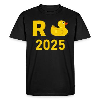 Duck Pension 2025 Pension Retirement Grandpa Grandma Pensioner - Men's Premium Organic T-Shirt - black - Front - Nico (187cm)