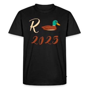 Duck Pension 2025 Pension Retirement Grandpa Grandma Pensioner - Men's Premium Organic T-Shirt - black - Front - Nico (187cm)