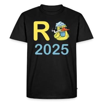 Duck Pension 2025 Pension Retirement Grandpa Grandma Pensioner - Men's Premium Organic T-Shirt - black - Front - Nico (187cm)
