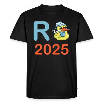 Duck Pension 2025 Pension Retirement Grandpa Grandma Pensioner - Men's Premium Organic T-Shirt - black - Front - Nico (187cm)