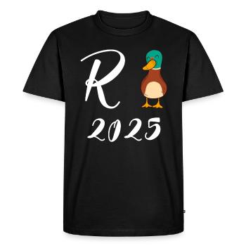 Duck Pension 2025 Pension Retirement Grandpa Grandma Pensioner - Men's Premium Organic T-Shirt - black - Front - Nico (187cm)