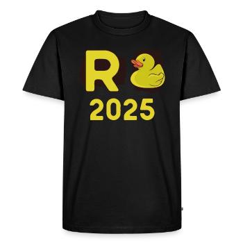 Duck Pension 2025 Pension Retirement Grandpa Grandma Pensioner - Men's Premium Organic T-Shirt - black - Front - Nico (187cm)