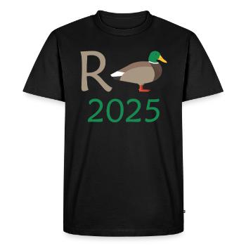 Duck Pension 2025 Pension Retirement Grandpa Grandma Pensioner - Men's Premium Organic T-Shirt - black - Front - Nico (187cm)