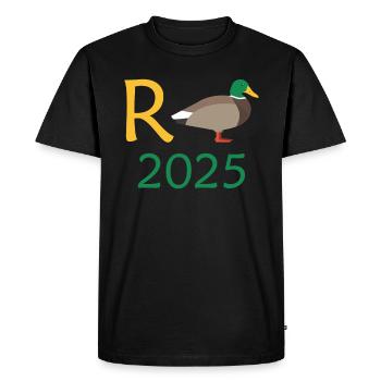 Duck Pension 2025 Pension Retirement Grandpa Grandma Pensioner - Men's Premium Organic T-Shirt - black - Front - Nico (187cm)