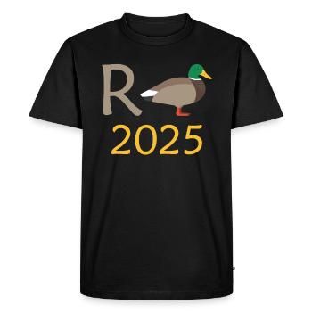 Duck Pension 2025 Pension Retirement Grandpa Grandma Pensioner - Men's Premium Organic T-Shirt - black - Front - Nico (187cm)