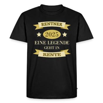 Pension 2025 Cadeau Pension 2025 Retraite Papi - T-shirt Premium bio Homme - noir - Devant - Nico (187cm)