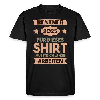 Pension 2025 Cadeau Pension 2025 Retraite Papi - T-shirt Premium bio Homme - noir - Devant - Nico (187cm)