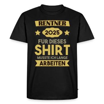 Pension 2025 Cadeau Pension 2025 Retraite Papi - T-shirt Premium bio Homme - noir - Devant - Nico (187cm)