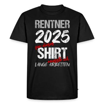 Pension 2025 Cadeau Pension 2025 Retraite Grand-père - T-shirt Premium bio Homme - noir - Devant - Nico (187cm)