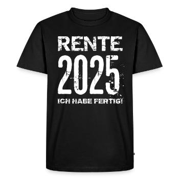 Pension 2025 Cadeau Pension 2025 Retraite Grand-père Grand-mère - T-shirt Premium bio Homme - noir - Devant - Nico (187cm)