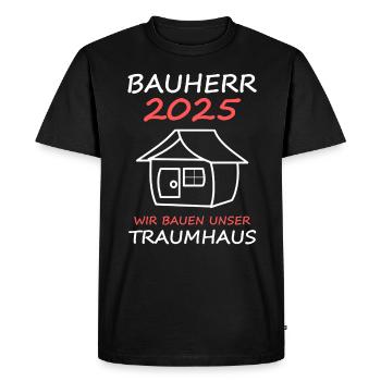 Builder 2025 Gift Men Men's House Building - Men's Premium Organic T-Shirt - black - Front - Nico (187cm)