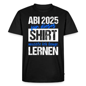 Abi 2025 Gymnasium Graduation Gift Abitur 2025 - Men's Premium Organic T-Shirt - black - Front - Nico (187cm)