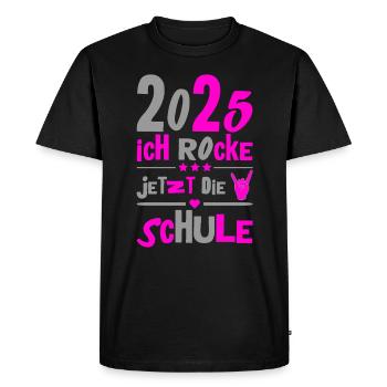 School Child 2025 Young Girls School Enrollment 2025 Decoration - Men's Premium Organic T-Shirt - black - Front - Nico (187cm)