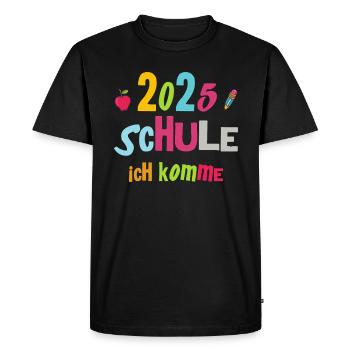 School Child 2025 Young Girls School Enrollment 2025 Decoration - Men's Premium Organic T-Shirt - black - Front - Nico (187cm)