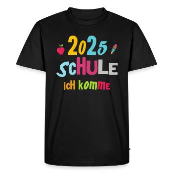 School Child 2025 Young Girls School Enrollment 2025 Decoration - Men's Premium Organic T-Shirt - black - Front - Nico (187cm)
