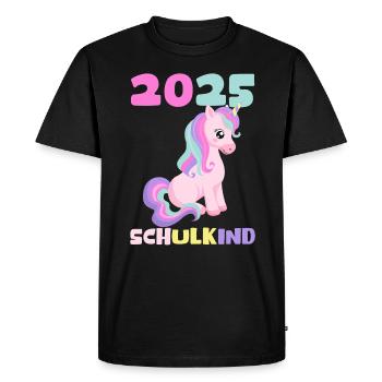 School Child 2025 Young Girls School Enrollment 2025 Decoration - Men's Premium Organic T-Shirt - black - Front - Nico (187cm)