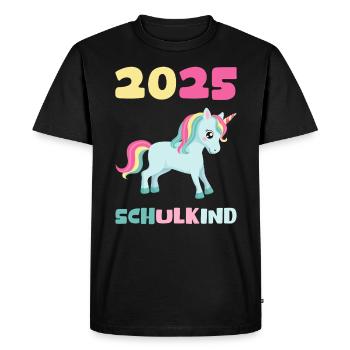 School Child 2025 Young Girls School Enrollment 2025 Decoration - Men's Premium Organic T-Shirt - black - Front - Nico (187cm)