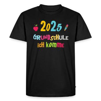 School Child 2025 Young Girls School Enrollment 2025 Decoration - Men's Premium Organic T-Shirt - black - Front - Nico (187cm)