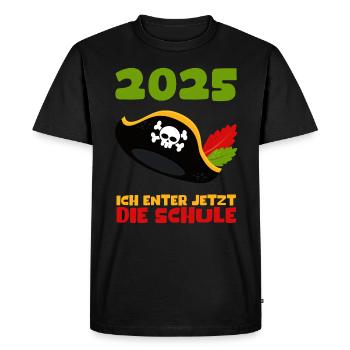 School Child 2025 Young Girls School Enrollment 2025 Decoration - Men's Premium Organic T-Shirt - black - Front - Nico (187cm)