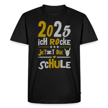 School Child 2025 Young Girls School Enrollment 2025 Decoration - Men's Premium Organic T-Shirt - black - Front - Nico (187cm)