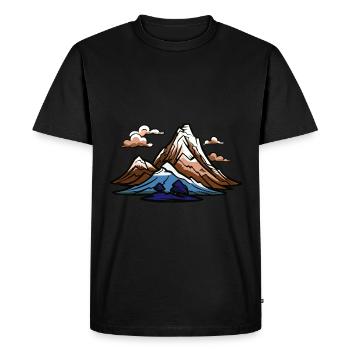 Mountains Symbol - Men's Premium Organic T-Shirt - black - Front - Nico (187cm)
