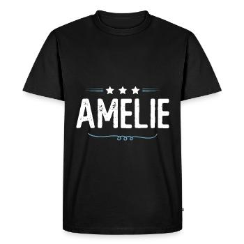 Amélie - T-shirt Premium bio Homme - noir - Devant - Nico (187cm)
