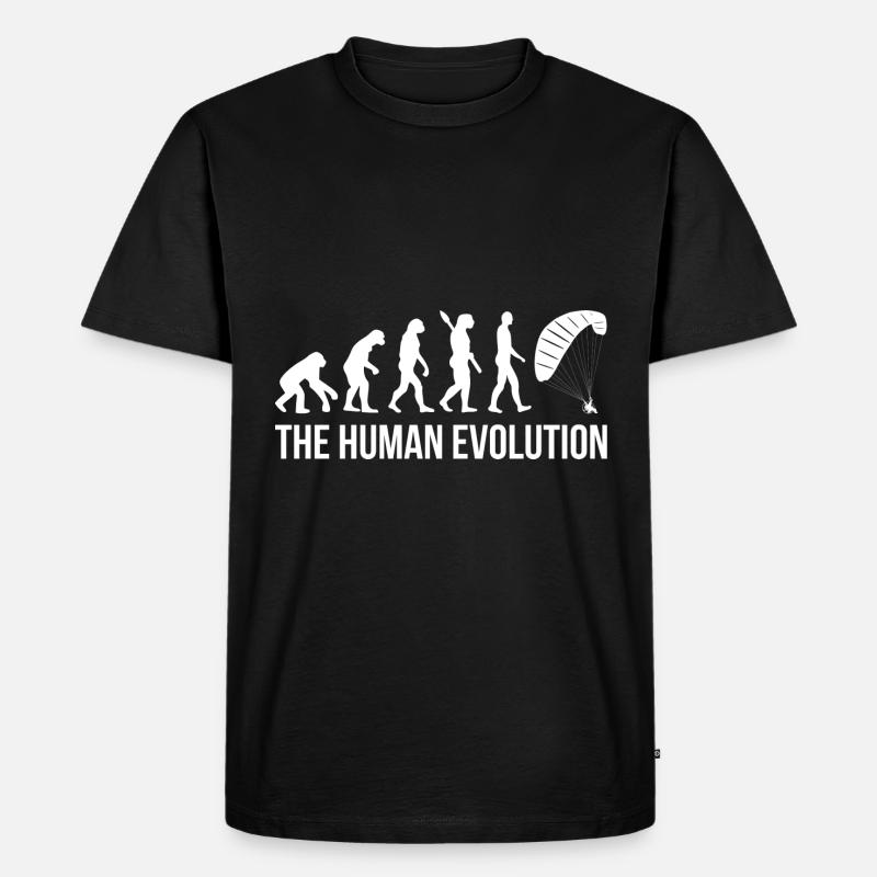Evolution Graphic Paragliding Paraglider Skydiver - Männer Premium Bio T-Shirt - Schwarz