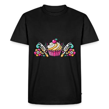 Cupcake Baker Pâtisserie Cuire Cupcakes Pâtisserie Boulangers - T-shirt Premium bio Homme - noir - Devant - Nico (187cm)