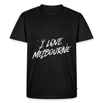 J’aime Melbourne - T-shirt Premium bio Homme - noir - Devant - Nico (187cm)