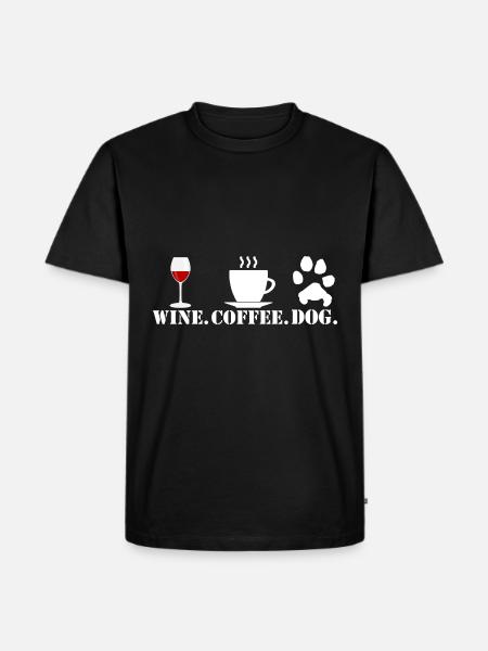 Red wine coffee dog - Men's Premium Organic T-Shirt - black