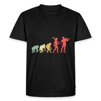 Evolution Violon Instrument Violoniste Viole de gambe - T-shirt Premium bio Homme - noir - Devant - Nico (187cm)