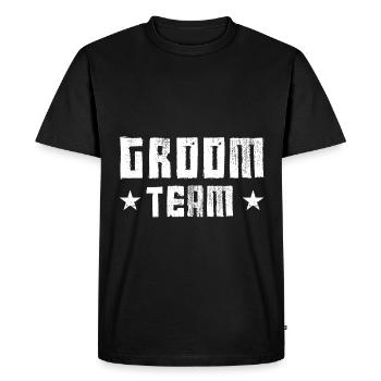 Groom Team - Men's Premium Organic T-Shirt - black - Front - Nico (187cm)